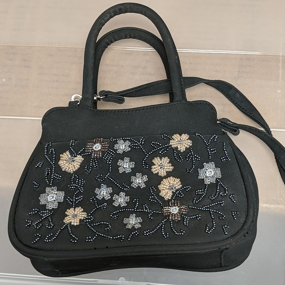 Beaded black purse
